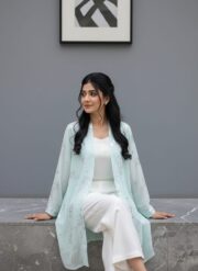 Upper Gown Style Co-Ord Set Sky Blue - Image 2