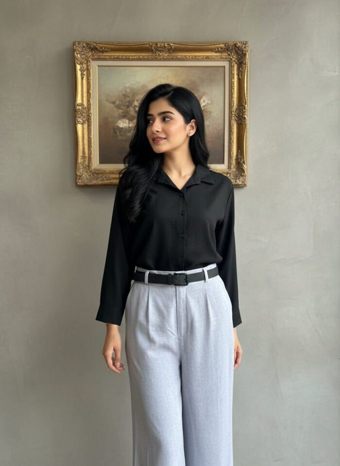 Black Formal Dress Pant & Shirt - Image 3